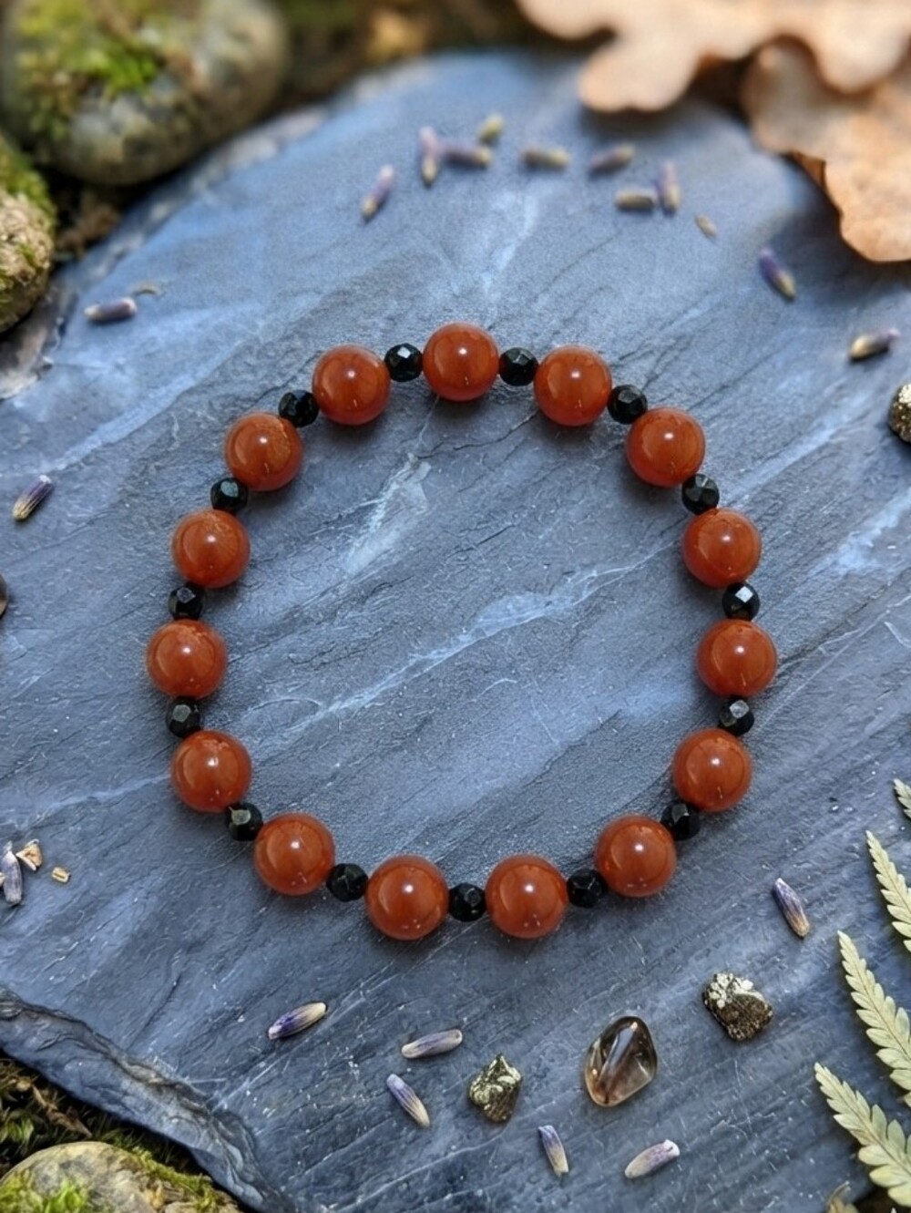 Red Jasper/Onyx Bracelet